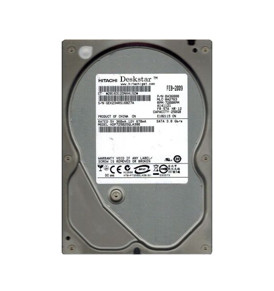 0A36888 Hitachi Deskstar P7K500 250GB 7200RPM SATA 3Gb/s 8MB Cache 3.5-inch Hard Drive
