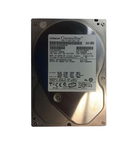 0A37031 Hitachi CinemaStar P7K500 250GB 7200RPM ATA-133 8MB Cache 3.5-inch Hard Drive