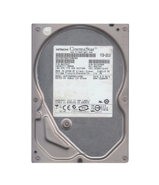 0A37097 Hitachi CinemaStar P7K500 500GB 7200RPM SATA 3Gb/s 8MB Cache 3.5-inch Hard Drive