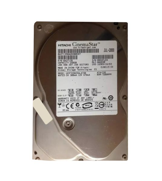 0A37135 Hitachi CinemaStar P7K500 250GB 7200RPM ATA-133 8MB Cache 3.5-inch Hard Drive