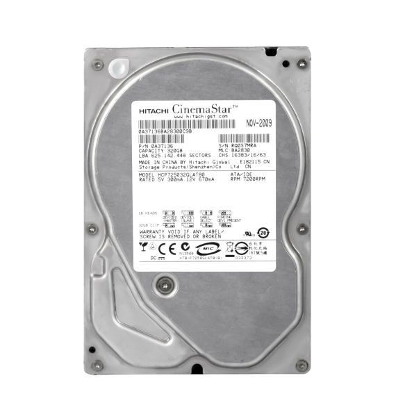 0A37136 Hitachi CinemaStar P7K500 500GB 7200RPM ATA-133 8MB Cache 3.5-inch Hard Drive
