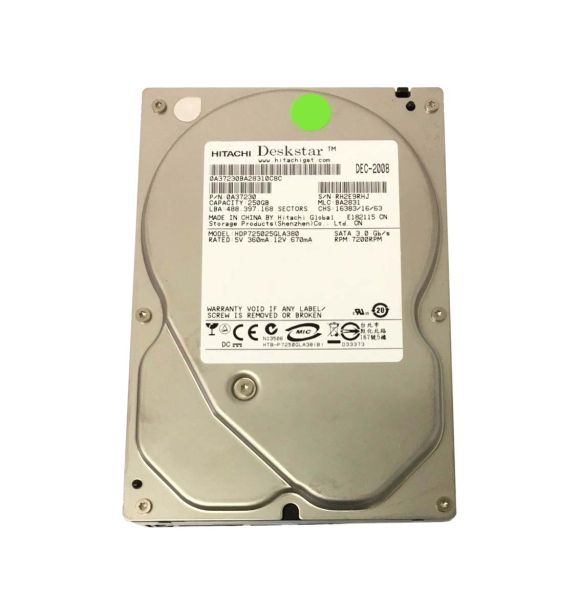 0A37230 Hitachi Deskstar P7K500 250GB 7200RPM SATA 3Gb/s 8MB Cache 3.5-inch Hard Drive
