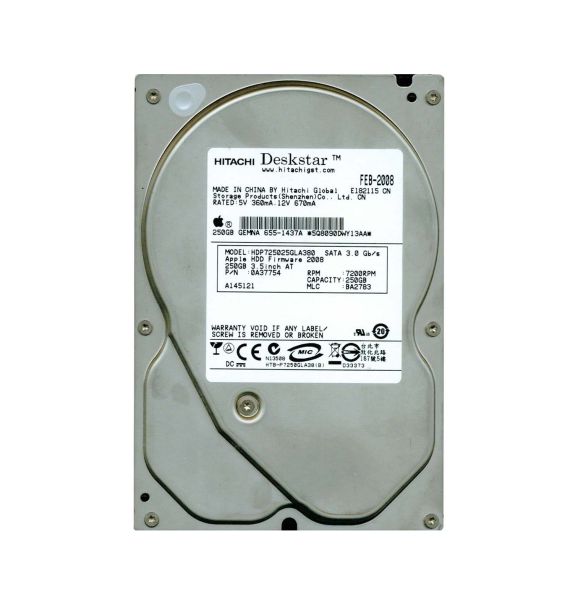 0A37754 Hitachi Deskstar P7K500 250GB 7200RPM SATA 3Gb/s 8MB Cache 3.5-inch Hard Drive