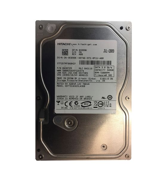 0A38725 Hitachi Deskstar 7K1000.B 320GB 7200RPM SATA 3Gb/s 16MB Cache 3.5-inch Hard Drive