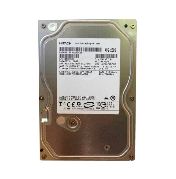 0A38881 Hitachi Deskstar 7K1000.B 160GB 7200RPM SATA 3Gb/s 8MB Cache 3.5-inch Hard Drive