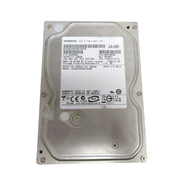 0A38962 Hitachi CinemaStar 5K320 250GB 5400RPM SATA 3Gb/s 8MB Cache 3.5-inch Hard Drive