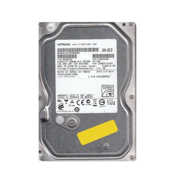 0A39416 Hitachi CinemaStar 5K1000 250GB 5400RPM SATA 3Gb/s 8MB Cache 3.5-inch Hard Drive