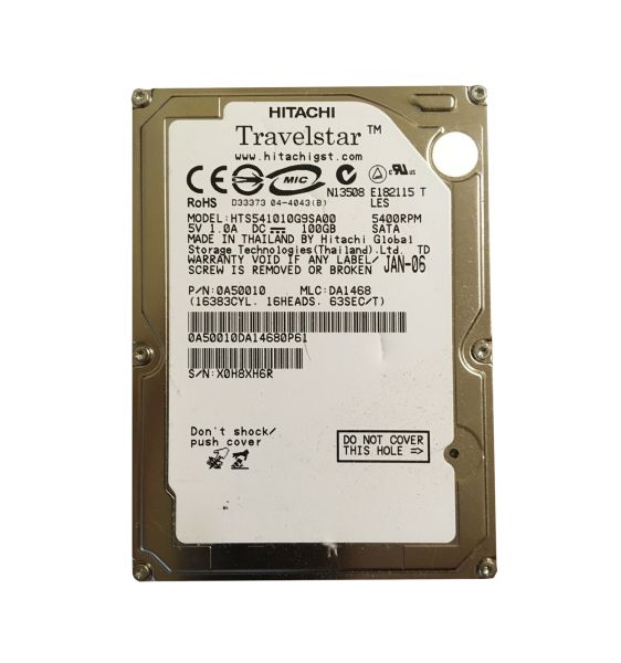 0A50010 Hitachi Travelstar 5K100 100GB 5400RPM SATA 1.5Gb/s 8MB Cache 2.5-inch Hard Drive
