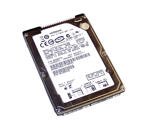 0A50678 Hitachi Travelstar 5K160 40GB 5400RPM ATA-100 8MB Cache 2.5-inch Hard Drive
