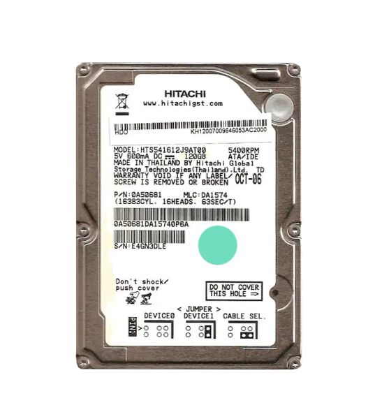 0A50681 Hitachi Travelstar 120GB 5400RPM 8MB Cache 2.5-inch Hard Drive