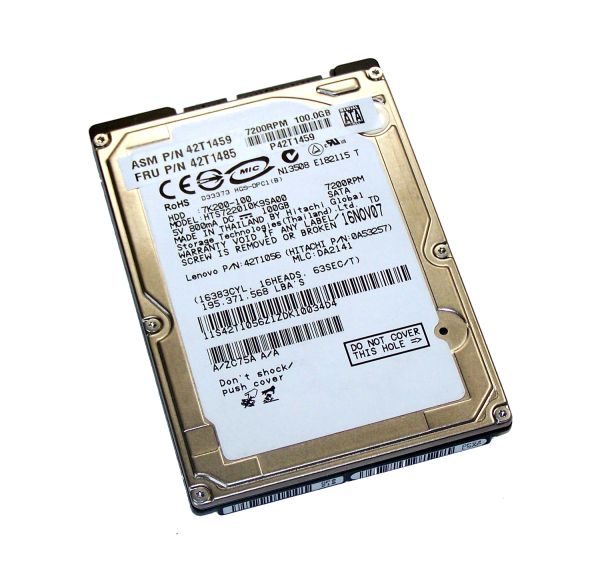 0A53257 Hitachi Travelstar 7K200 100GB 7200RPM SATA 1.5Gb/s 16MB Cache 2.5-inch Hard Drive