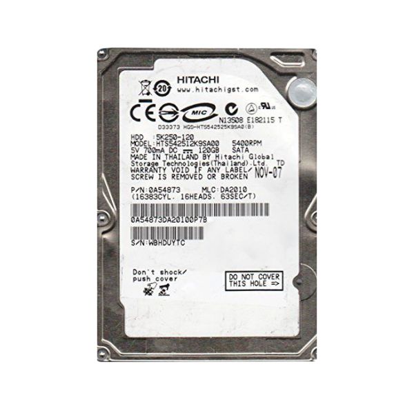0A54873 Hitachi Travelstar 5K250 120GB 5400RPM SATA 1.5Gb/s 8MB Cache 2.5-inch Hard Drive