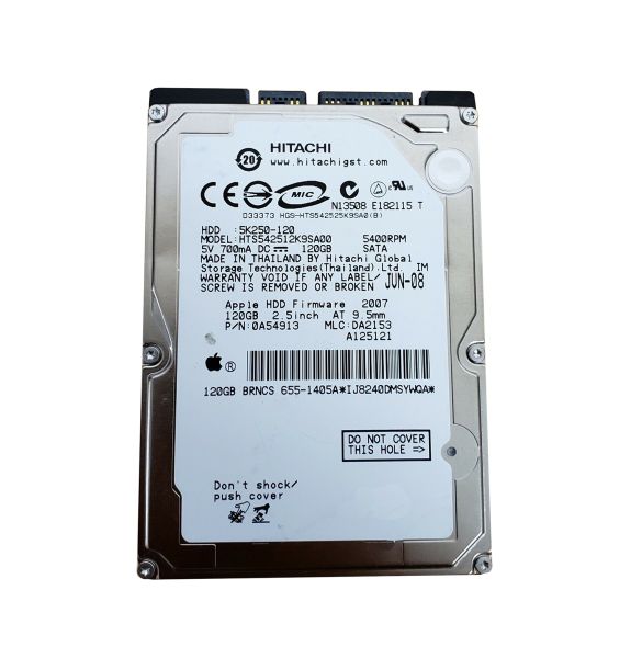 0A54913 Hitachi Travelstar 5K250 120GB 5400RPM SATA 1.5Gb/s 8MB Cache 2.5-inch Hard Drive
