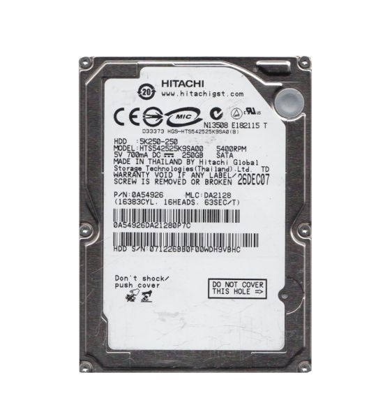 0A54926 Hitachi Travelstar 5K250 250GB 5400RPM SATA 1.5Gb/s 8MB Cache 2.5-inch Hard Drive