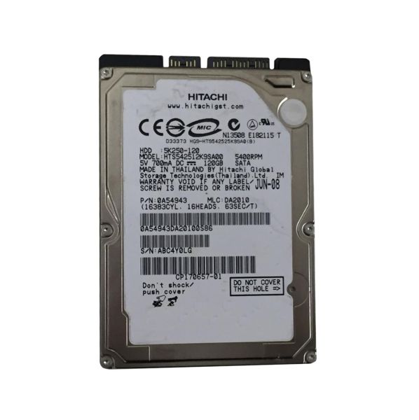 0A54943 Hitachi Travelstar 5K250 120GB 5400RPM SATA 1.5Gb/s 8MB Cache 2.5-inch Hard Drive