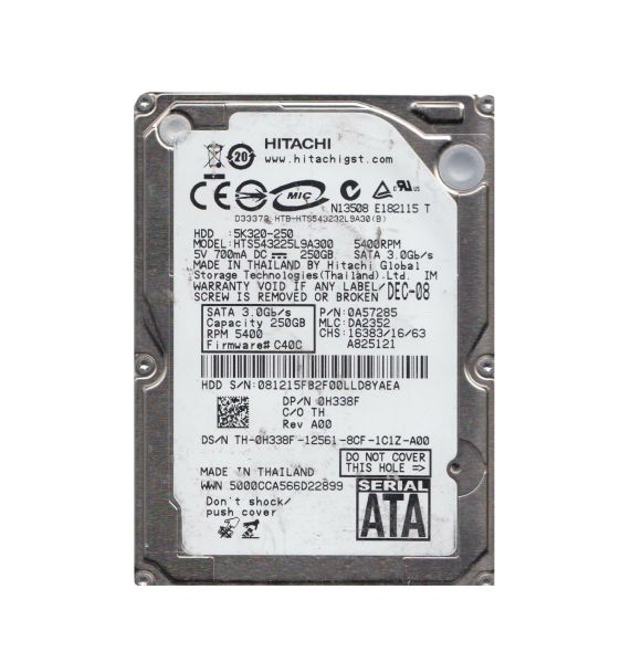 0A57285 Hitachi Travelstar 5K320 250GB 5400RPM SATA 3Gb/s 8MB Cache 2.5-inch Hard Drive