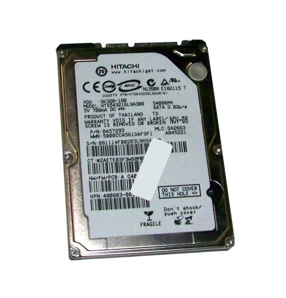 0A57293 Hitachi Travelstar 5K320 160GB 5400RPM SATA 3Gb/s 8MB Cache 2.5-inch Hard Drive