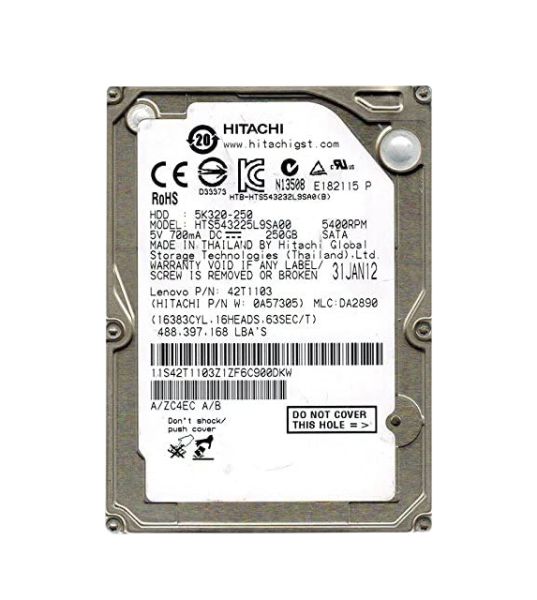 0A57305 Hitachi Travelstar 5K320 250GB 5400RPM SATA 1.5Gb/s 8MB Cache 2.5-inch Hard Drive