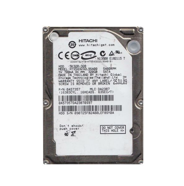 0A57357 Hitachi Travelstar 5K320 320GB 5400RPM SATA 1.5Gb/s 8MB Cache 2.5-inch Hard Drive