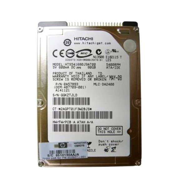 0A57893 Hitachi Travelstar 5K160 80GB 5400RPM ATA-100 8MB Cache 2.5-inch Hard Drive