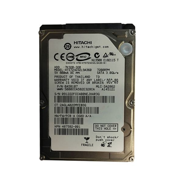 0A58107 Hitachi Travelstar 320GB 7200RPM SATA 3Gb/s 16MB Cache 2.5-inch Hard Drive