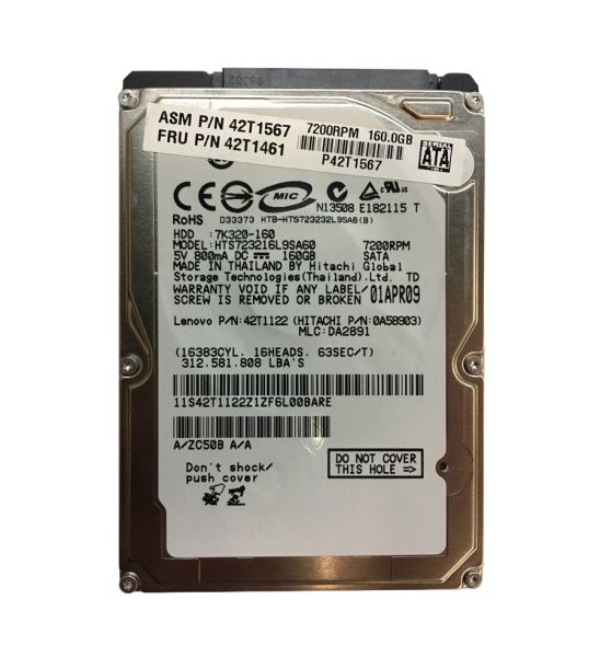 0A58903 Hitachi TravelStar 7K320 160GB 7200RPM SATA 2.5-inch Hard Drive