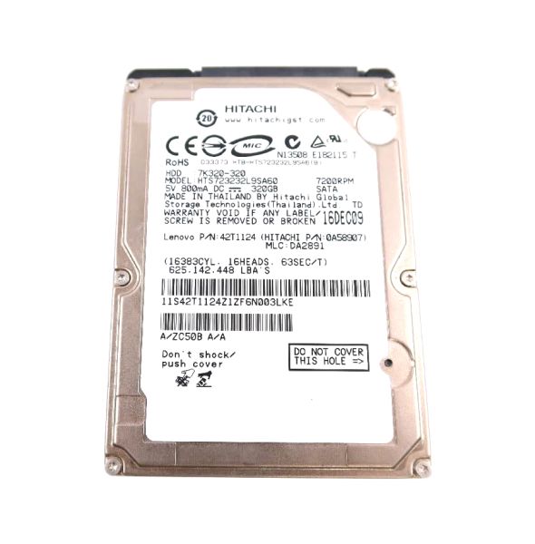 0A58907 Hitachi Travelstar 7K320 320GB 7200RPM SATA 1.5Gb/s 16MB Cache 2.5-inch Hard Drive