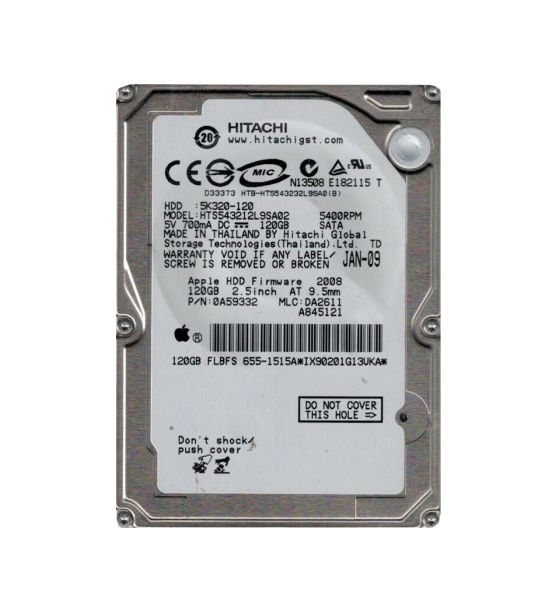 0A59332 Hitachi Travelstar 5K320 120GB 5400RPM SATA 1.5Gb/s 8MB Cache 2.5-inch Hard Drive