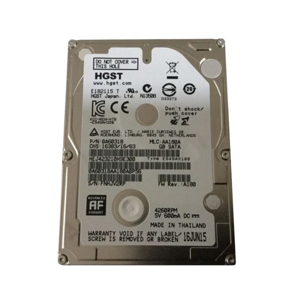 0A60318 Hitachi Endurastar J4K320 100GB 4260RPM SATA 1.5Gb/s 8MB Cache 2.5-inch Hard Drive