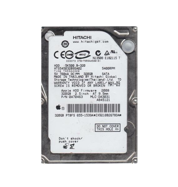 0A70463 Hitachi Travelstar 5K500.B 320GB 5400RPM SATA 1.5Gb/s 8MB Cache 2.5-inch Hard Drive