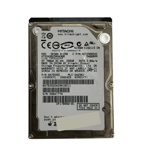 0A70532 Hitachi CinemaStar C5K500 250GB 5400RPM SATA 3Gb/s 8MB Cache 2.5-inch Hard Drive