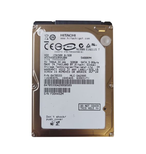 0A70533 Hitachi CinemaStar C5K500 320GB 5400RPM SATA 3Gb/s 8MB Cache 2.5-inch Hard Drive
