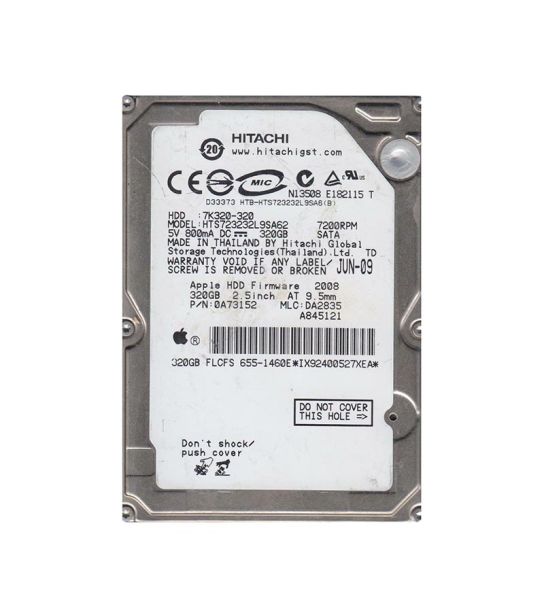 0A73152 Hitachi Travelstar 7K320 320GB 7200RPM SATA 3Gb/s 16MB Cache 2.5-inch Hard Drive