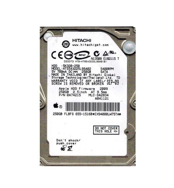 0A74215 Hitachi Travelstar 5K320 250GB 5400RPM SATA 1.5Gb/s 8MB Cache 2.5-inch Hard Drive