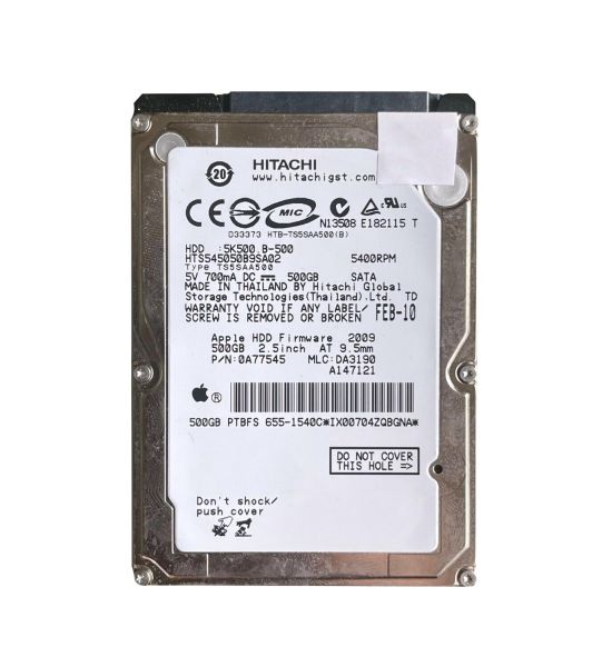 0A77545 Hitachi Travelstar 5K500.B 500GB 5400RPM SATA 1.5Gb/s 8MB Cache 2.5-inch Hard Drive