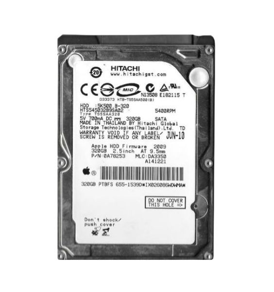 0A78253 Hitachi Travelstar 5K500.B 320GB 5400RPM SATA 1.5Gb/s 8MB Cache 2.5-inch Hard Drive