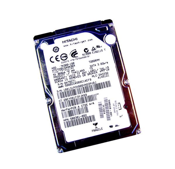 0A78271 Hitachi Travelstar 7K500 160GB 7200RPM SATA 3Gb/s 16MB Cache 2.5-inch Hard Drive