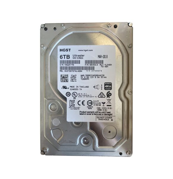 0B35914 HGST Ultrastar 7K6 6TB SAS 12Gb/s 7200RPM 256MB Cache (4Kn) (SE) 3.5-Inch Hard Drive