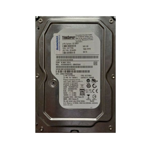 0C19501 Lenovo 500GB 7200RPM SATA 3.5-inch Enterprise Hard Drive