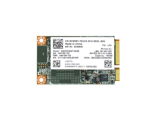 0CR99J Dell Intel 525 Series 180GB SATA 6Gb/s mSATA Multi-Level Cell (MLC) Solid State Drive