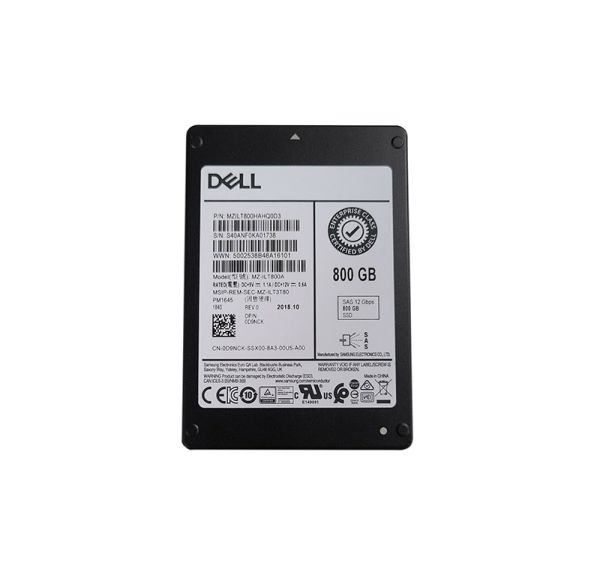 0D9NCK Dell 800GB Triple-Level Cell SAS 12Gb/s Mixed-Use 2.5-inch Solid State Drive for PowerEdge R740 Server