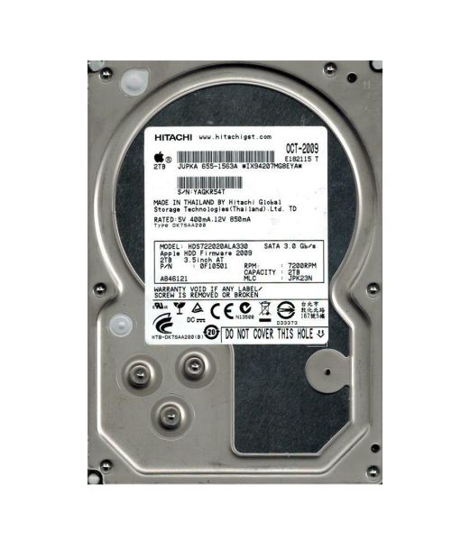 0F10501 Hitachi Deskstar 7K2000 2TB 7200RPM SATA 3Gb/s 32MB Cache 3.5-inch Hard Drive