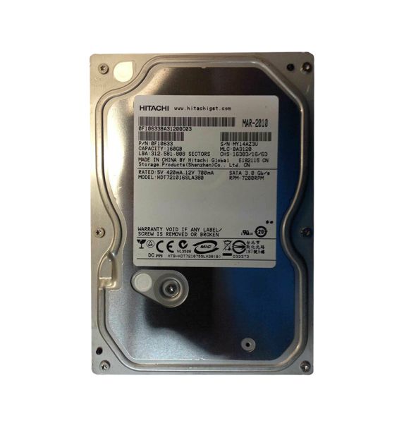 0F10633 Hitachi Deskstar 7K1000.B 160GB 7200RPM SATA 3Gb/s 8MB Cache 3.5-inch Hard Drive