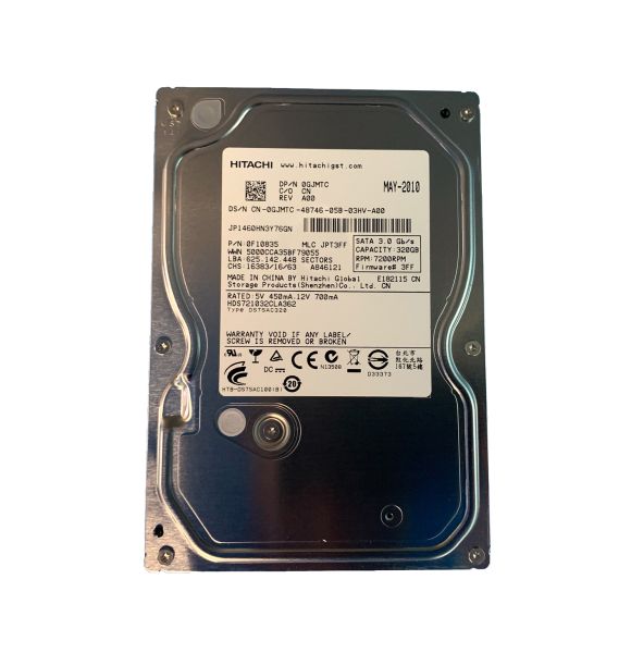 0F10835 Hitachi Deskstar 7K1000.C 320GB 7200RPM SATA 3Gb/s 16MB Cache 3.5-inch Hard Drive