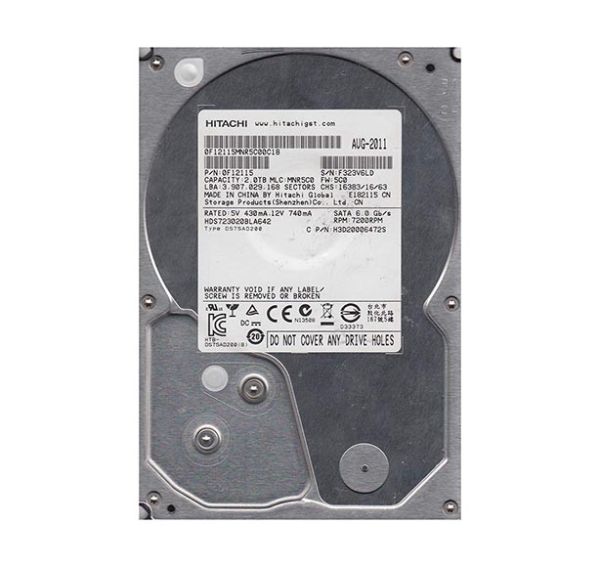 0F12115 Hitachi Deskstar 7K3000 2TB 7200RPM SATA 6Gb/s 64MB Cache 3.5-inch Hard Drive