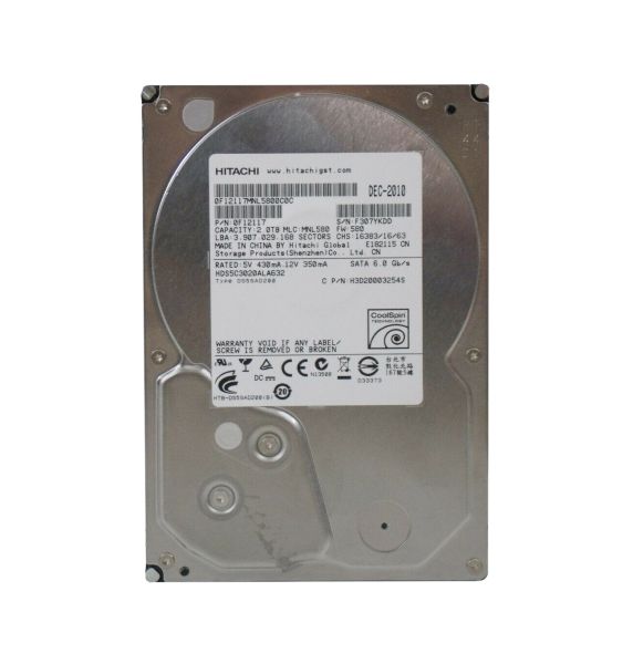 0F12117 Hitachi Deskstar 5K3000 2TB 5400RPM SATA 6Gb/s 32MB Cache 3.5-inch Hard Drive
