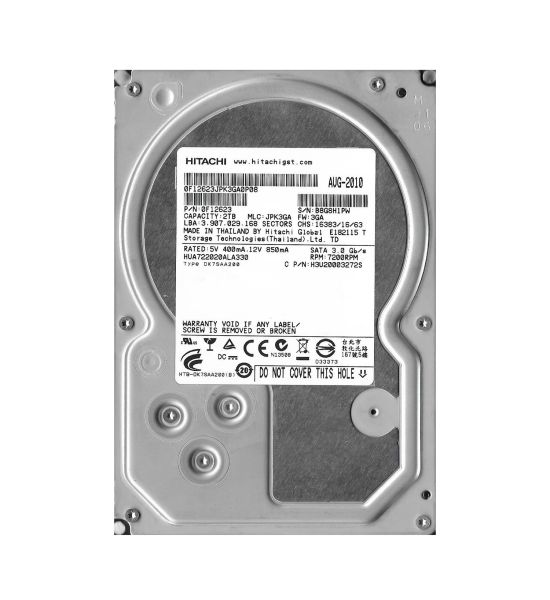 0F12623 Hitachi Ultrastar A7K2000 2TB 7200RPM SATA 3Gb/s 32MB Cache 3.5-inch Hard Drive