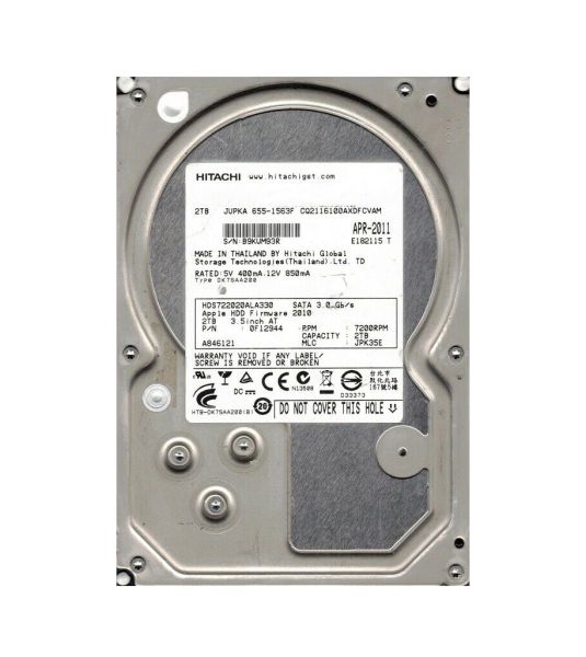 0F12944 Hitachi Deskstar 7K2000 2TB 7200RPM SATA 3Gb/s 32MB Cache 3.5-inch Hard Drive