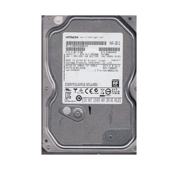 0F13180 Hitachi Deskstar 7K1000.D 1TB 7200RPM SATA 6Gb/s 7-Pin 32MB Cache 3.5-inch Hard Drive
