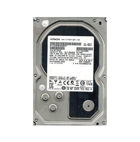0F15328 Hitachi Ultrastar 7K3000 3TB 7200RPM SATA 6Gb/s 64MB Cache 3.5-inch Hard Drive